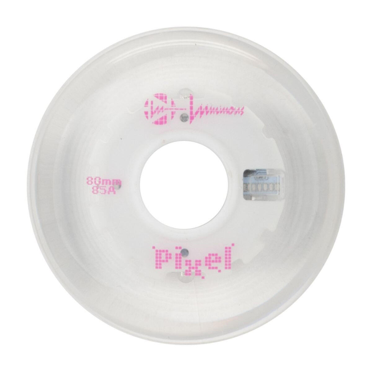 Zestaw 4 kółek do rolek Luminous 80mm/85A Pixel Clear Rosette Purple LED 2/4