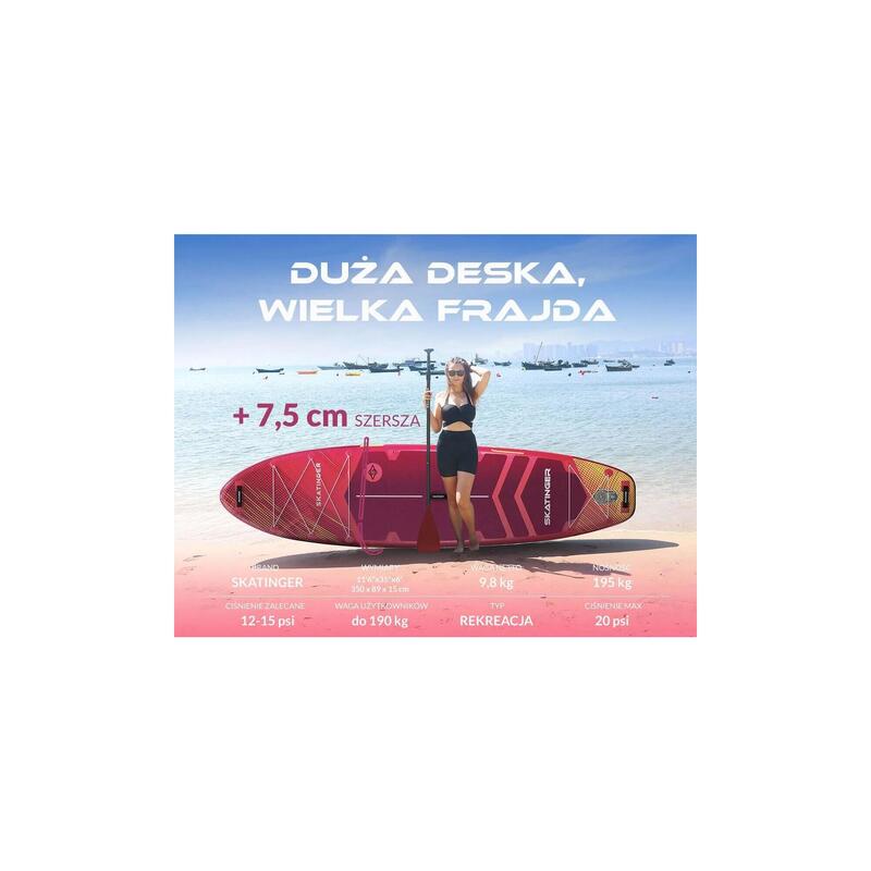 Paddleboard SKATINGER Prana Meteor Red 350x89x15 cm (11'6'') yoga