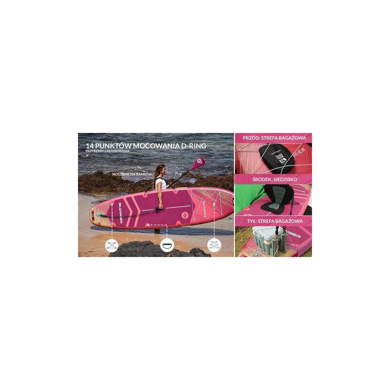 Paddleboard SKATINGER Prana Meteor Red 350x89x15 cm (11'6'') yoga
