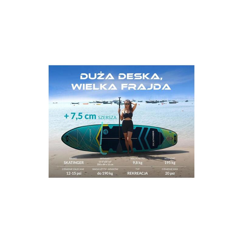 Paddleboard SKATINGER Prana Meteor Blue 350x89x15 cm (11'6'') yoga