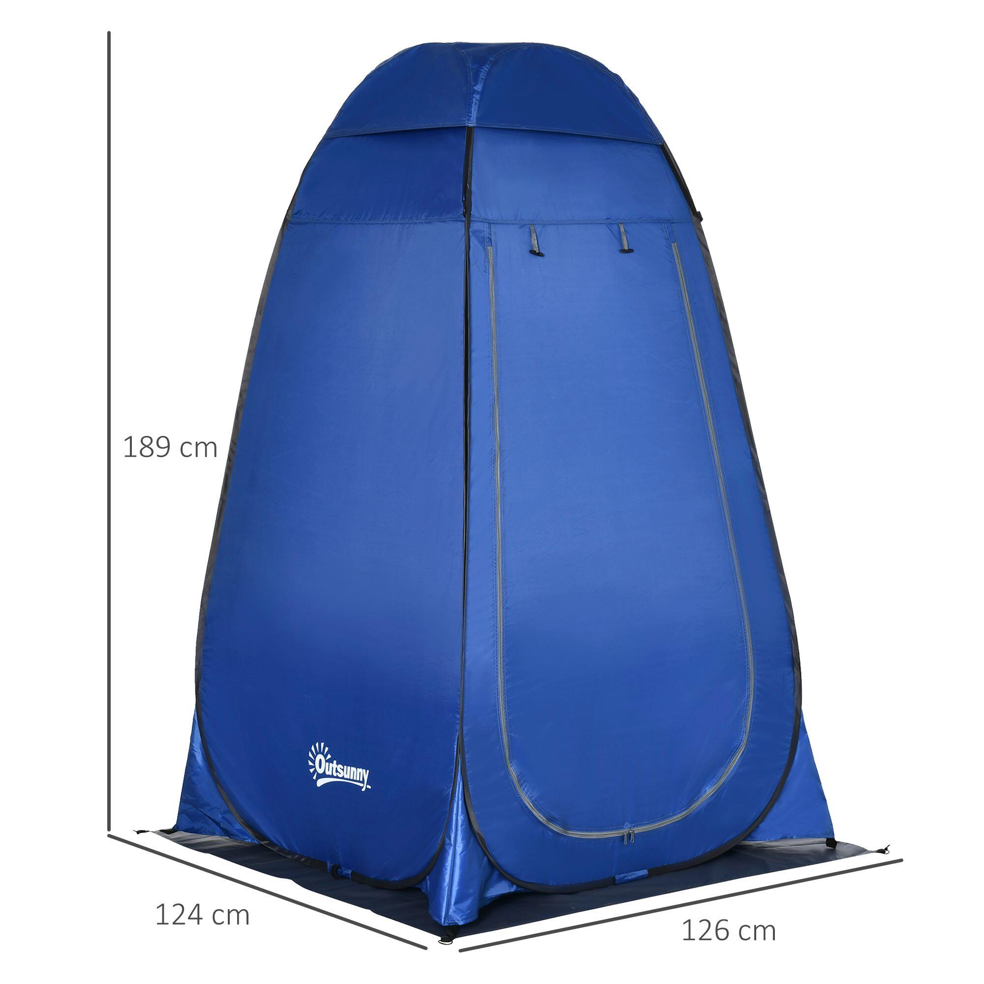 Outsunny Tenda Doccia da Campeggio con Porta a Cerniera e Borsa Blu Scuro 3/7