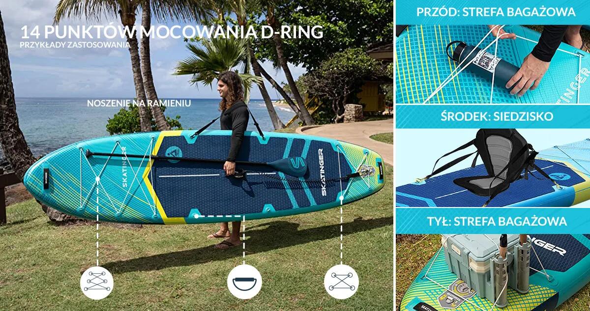 SUP SKATINGER Prana Meteor Blue 350x89x15 cm (11'6'') tavola da yoga 6/7