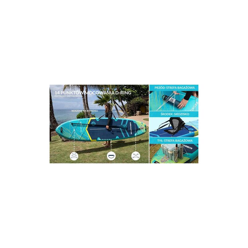 Paddleboard SKATINGER Prana Meteor Blue 350x89x15 cm (11'6'') yoga