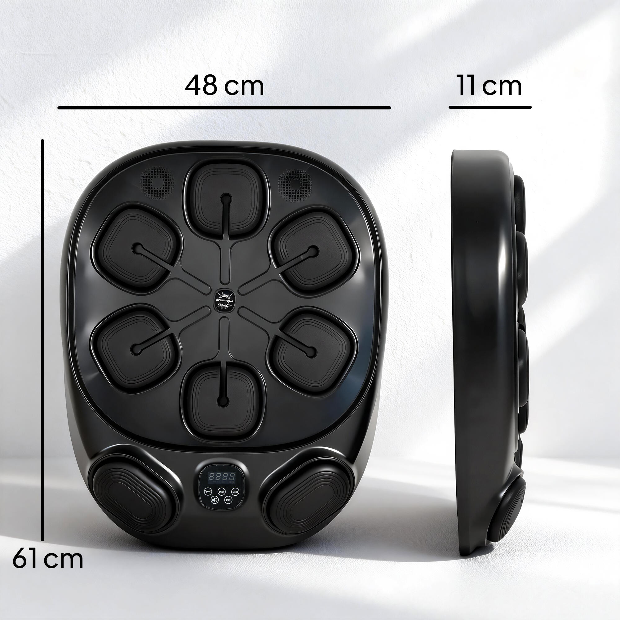 SPORTNOW Macchina da Boxe Musicale con 9 Modalità, Luci LED e Bluetooth, Nero 3/8
