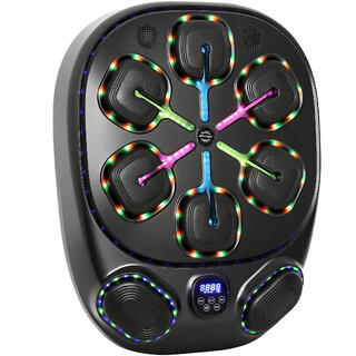 SPORTNOW SPORTNOW Macchina da Boxe Musicale con 9 Modalità, Luci LED e Bluetooth, Nero