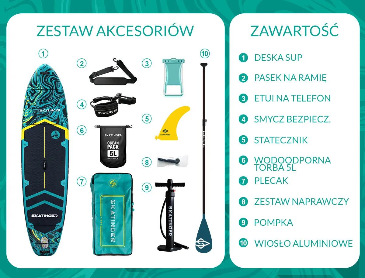 SUP SKATINGER Prana Lava Green 350x89x15 cm (11'6'') yoga board 7/7