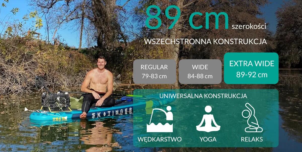SUP SKATINGER Prana Lava Green 350x89x15 cm (11'6'') yoga board 4/7