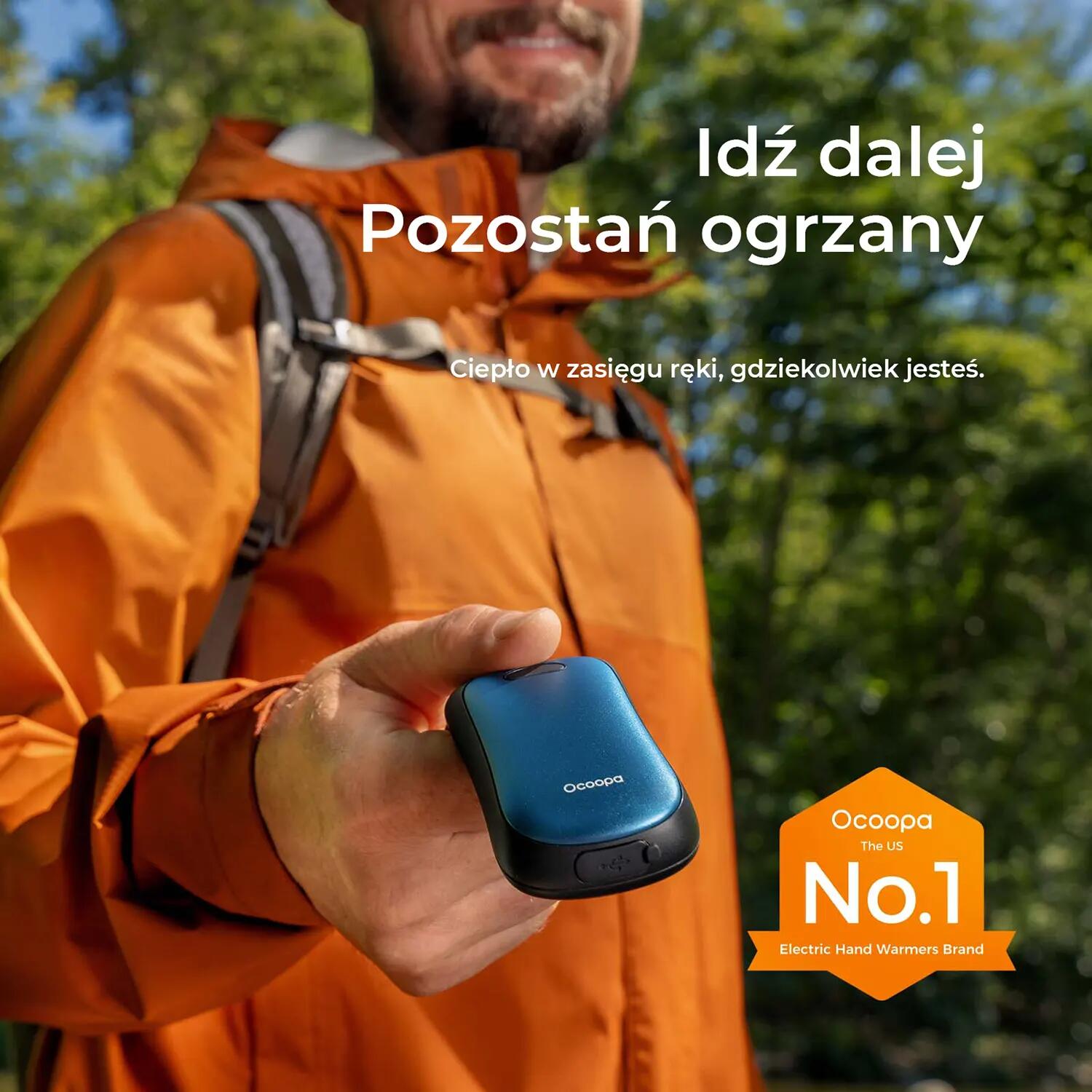 Ocoopa UT4 Urban Handwärmer, 2x 3000 mAh, bis zu 2*9h, 10W, IP45, orange 3/7