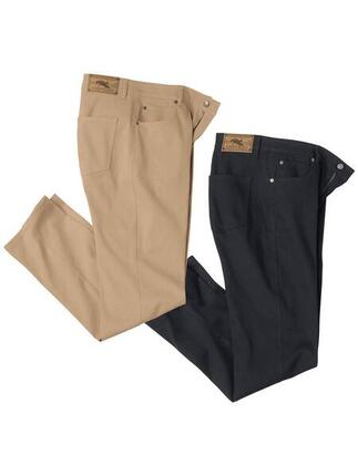 Lot de 2 Pantalons STRETCH CONFORT Coupe Regular