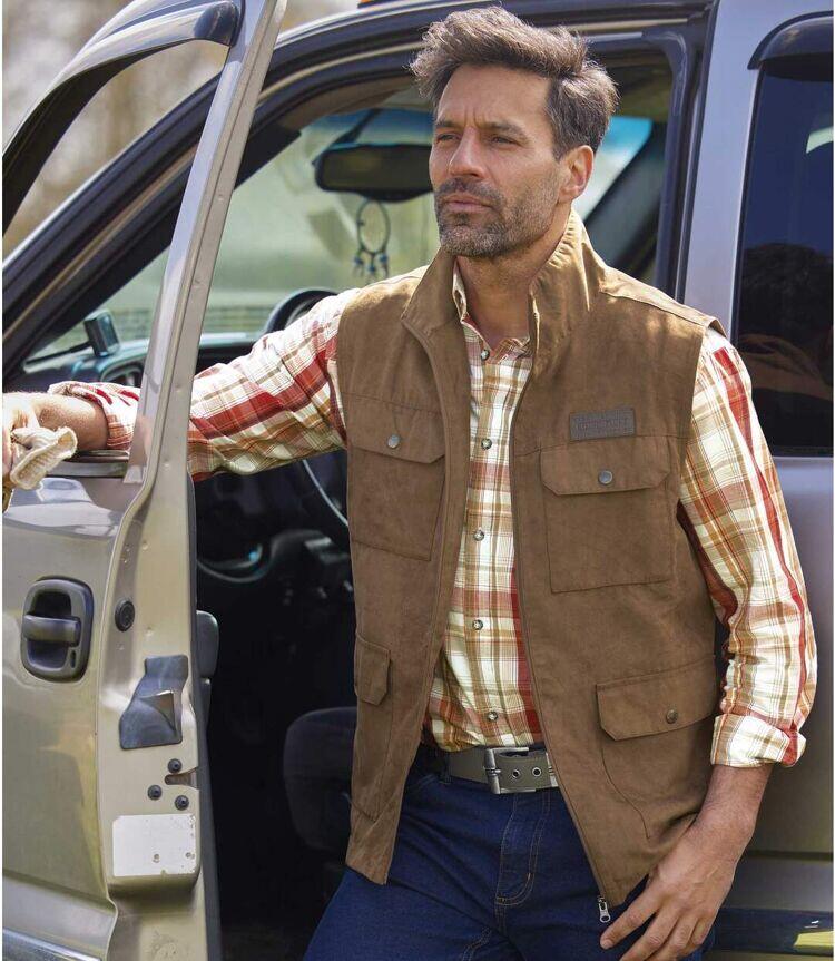 Gilet Sans Manches Suédine doublure Filet Aventure 4/6