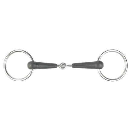 Mors 2 anneaux pour cheval simple brisure en caoutchouc Horze Chantilly