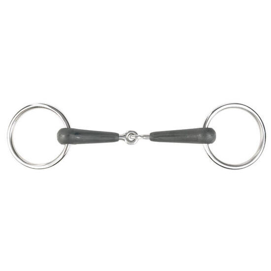 Mors 2 anneaux pour cheval simple brisure en caoutchouc Horze Chantilly