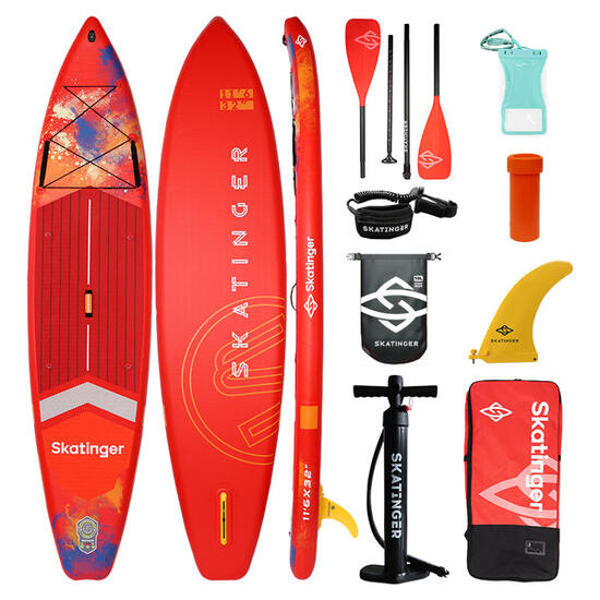 Planche SUP SKATINGER Interstellar rouge 350x81x15 cm
