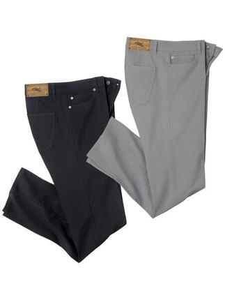 Le Lot de 2 Pantalons en Twill Stretch