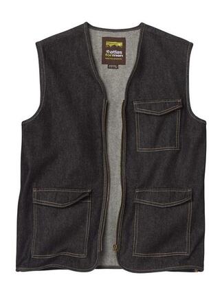 Le Gilet Sans Manches Zippé en Jean