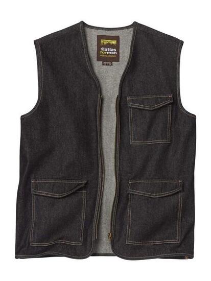 Le Gilet Sans Manches Zippé en Jean