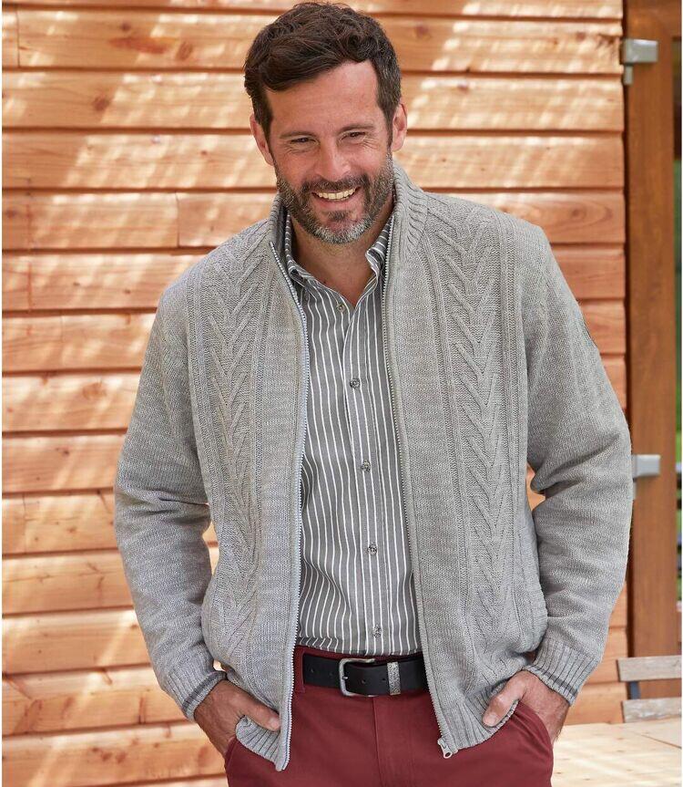 Strickjacke Outdoor mit Teddyfutter 3/6