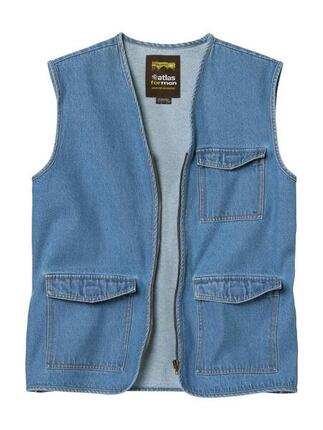 Le Gilet Sans Manches Zippé en Jean