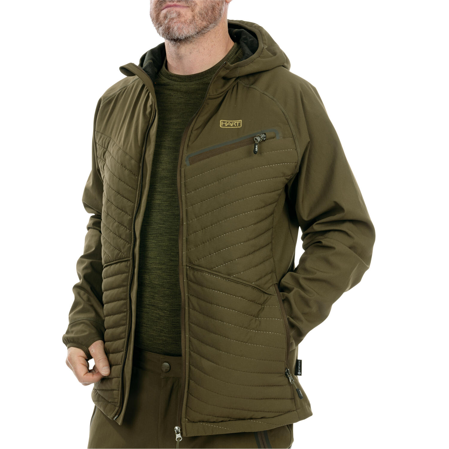 Hart Ibice Hoodie Hybridjacke Herren (Dunkeloliv) Größe M 4/5
