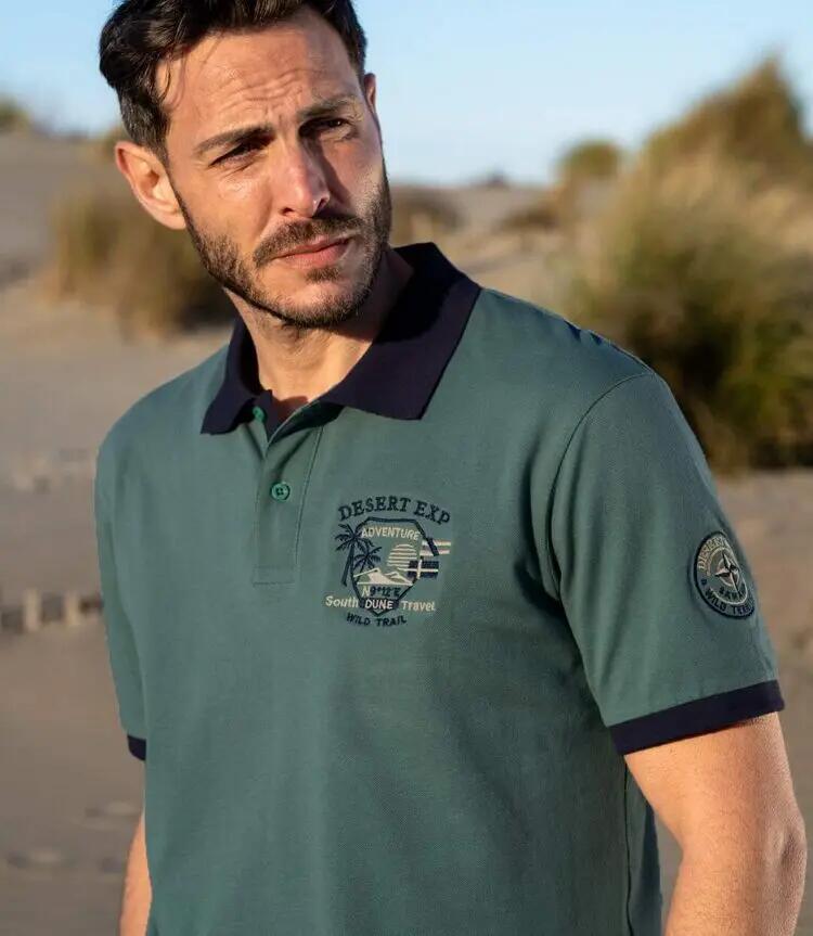 2er-Pack Poloshirts Wüste in Piqué-Qualität 4/5