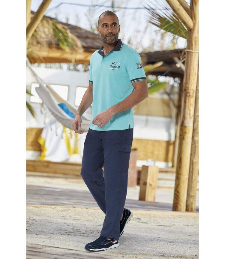 2er-Pack Poloshirts mit Brustaufdruck 4/5