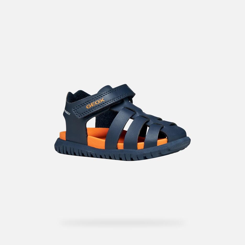 Sandales Bébé Garçon B SANDAL FUSBETTO BOY Bleu Marine/Orange 4/7