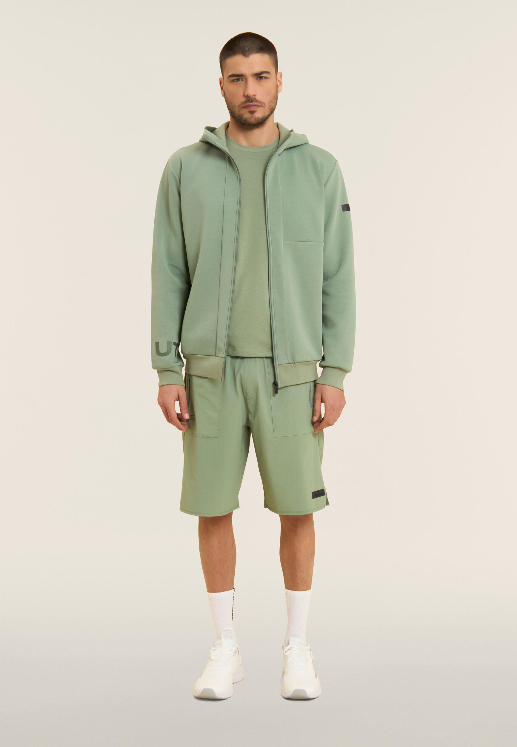 Sweat-shirt à la coupe ample à capuche et fermeture à glissière avec poches zipp 5/5