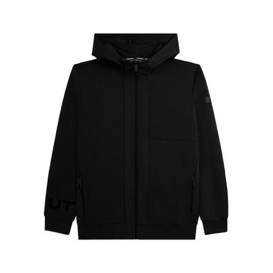 Sweat-shirt à la coupe ample à capuche et fermeture à glissière avec poches zipp