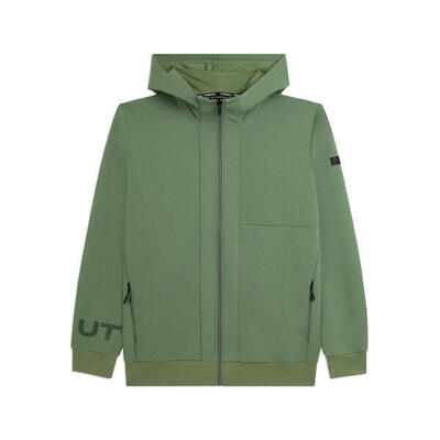 Felpa Oversize Zip con Cappuccio e Tasche Zip