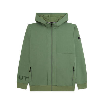 Sweat-shirt à la coupe ample à capuche et fermeture à glissière avec poches zipp