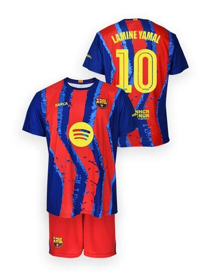 FC Barcelona Lamine Yamal komplet koszulka spodenki junior box 2025/26