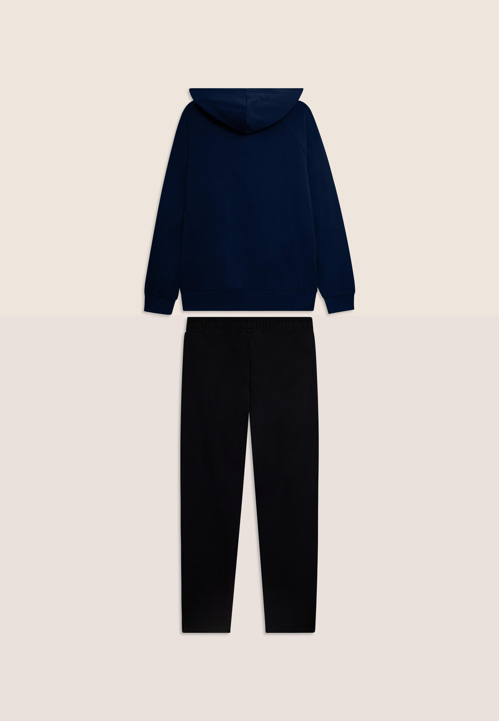 Tuta uomo in cotone Interlock con cappuccio e zip 2/3
