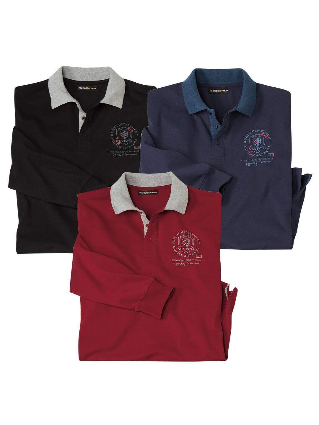 Lot de 3 Polos Rugby North Club 1/5