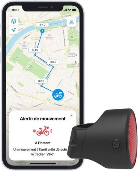 Bike Tracker GPS Vélo Antivol Réflecteur - 1 An Inclus