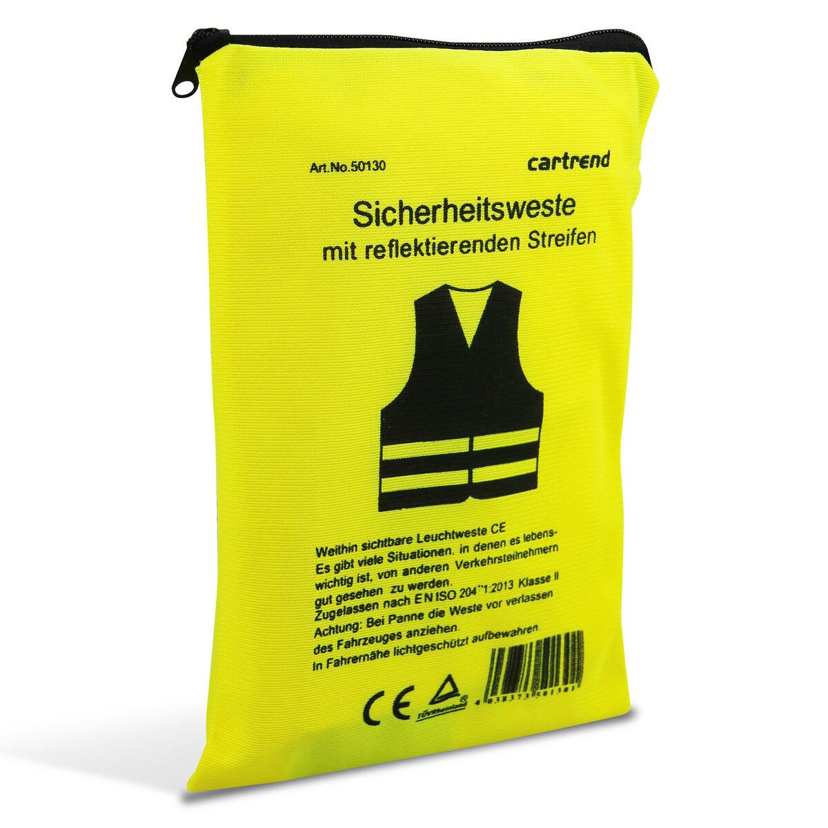 cartrend Warnweste gelb in Zipptasche 3/7