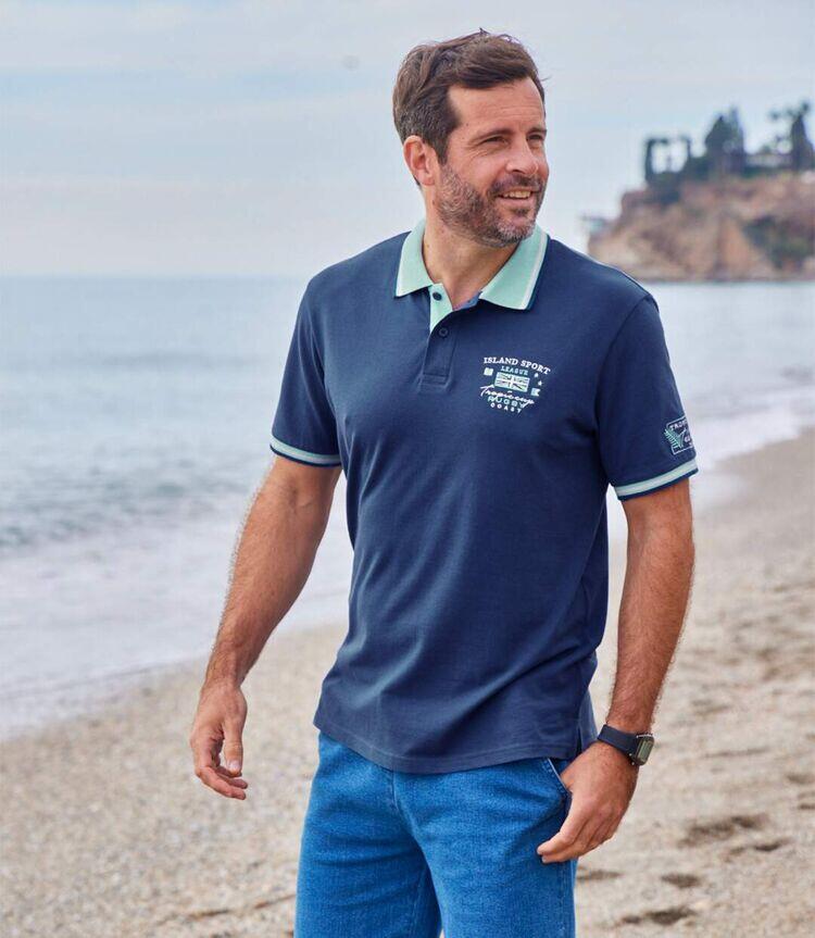 2er-Pack Poloshirts Islands Sailing in Piqué-Quali 2/7