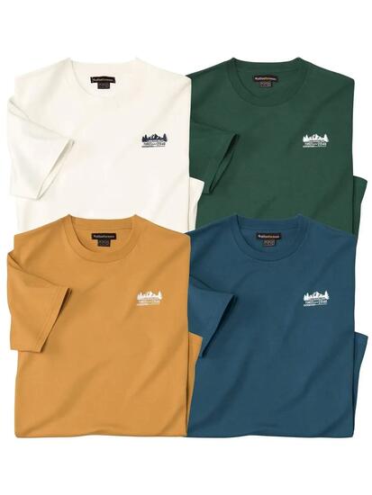 Lot de 4 Tee-Shirts Coton Unis Nature