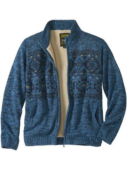 Blouson Tricot Jacquard Doublé Sherpa