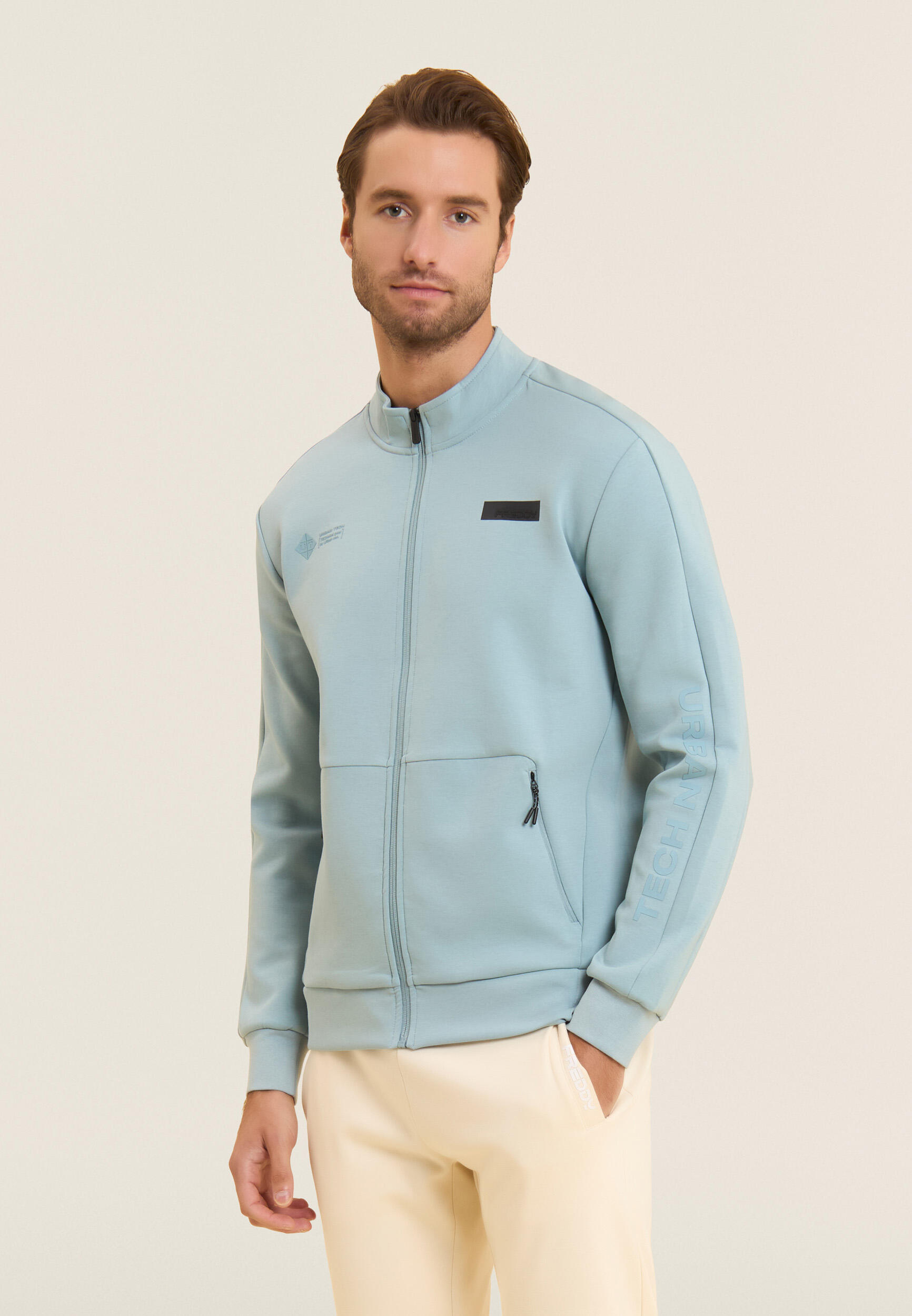 Felpa Zip Slim Urban Tech con Tasche Zip 2/5
