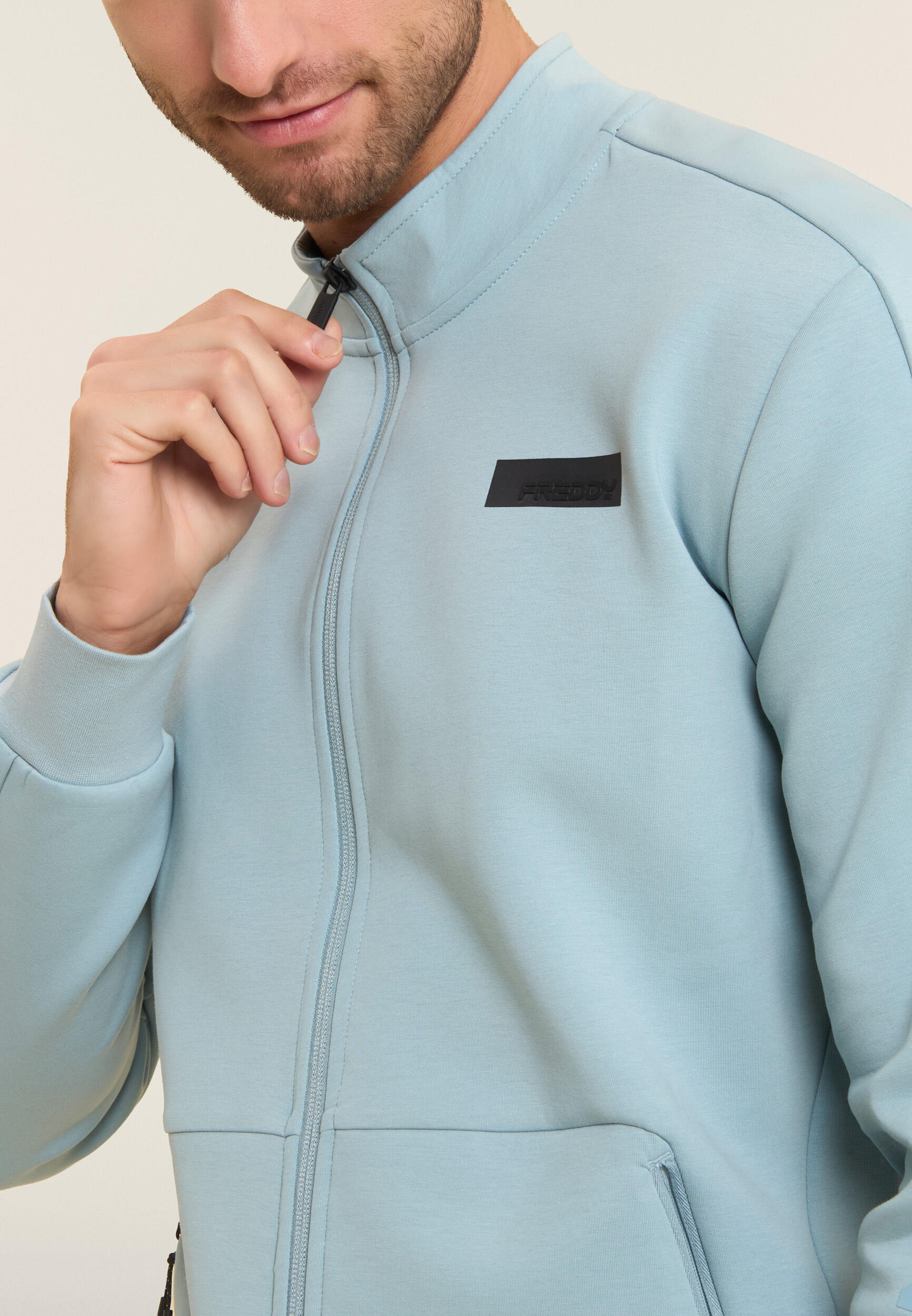 Felpa Zip Slim Urban Tech con Tasche Zip 4/5