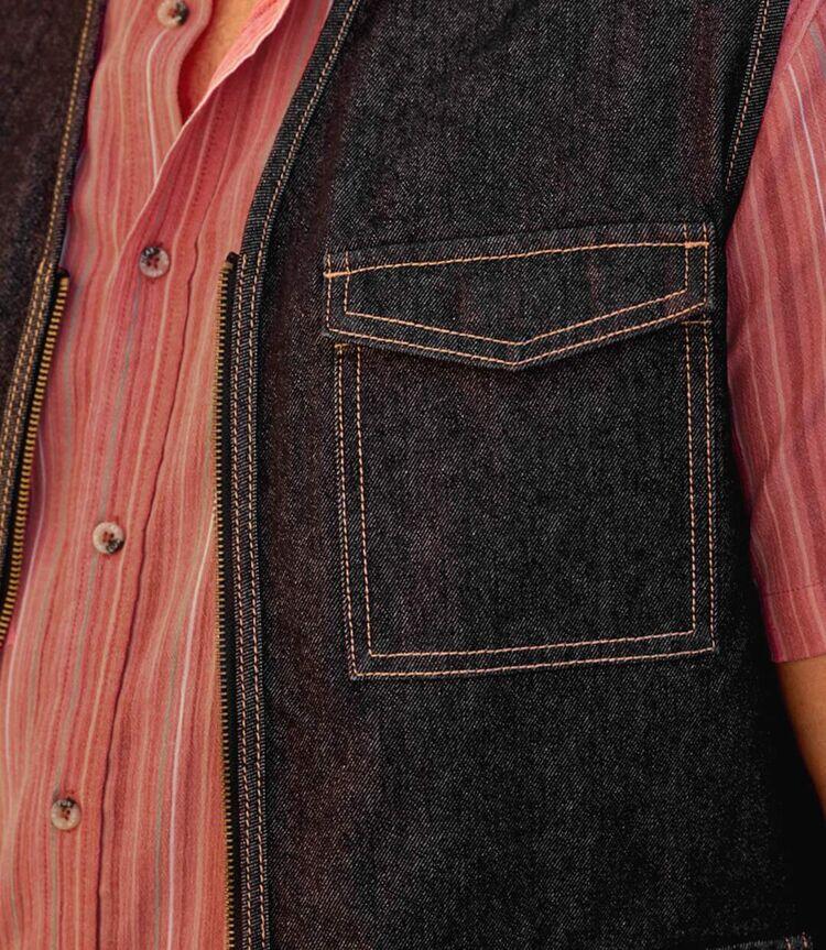 Le Gilet Sans Manches Zippé en Jean 3/5