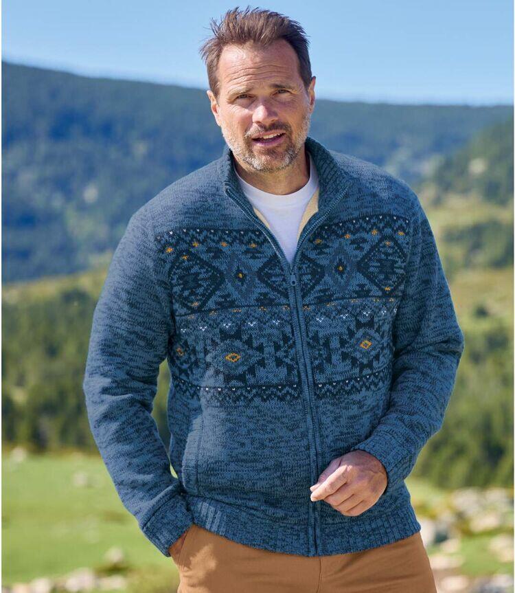 Blouson Tricot Jacquard Doublé Sherpa  3/4