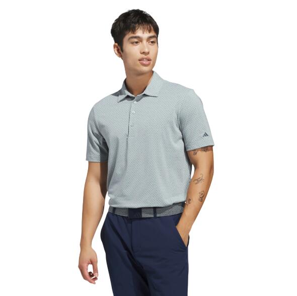 Adidas Ultimate+ GO-TO Printed, polo de golf pour homme, gris 2/5