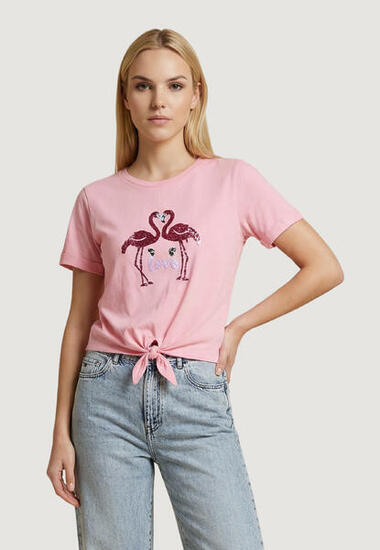 t-shirt crop top Onldora S/S Knot Fold-Up Top Jrs FEMME rose