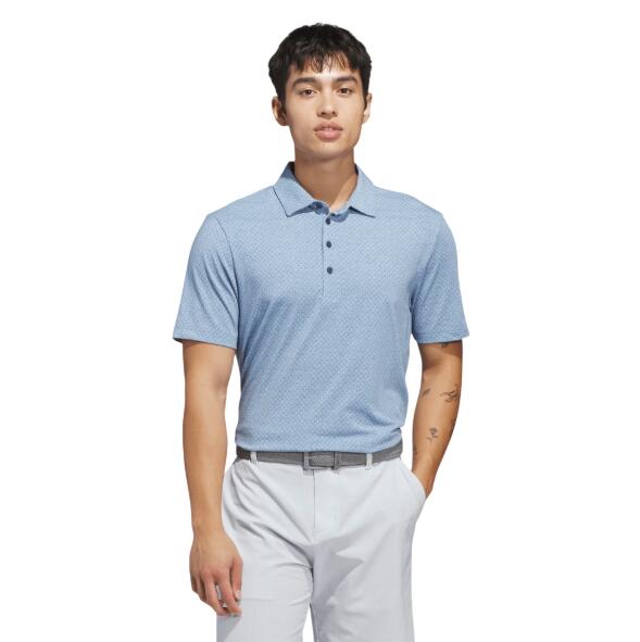 Adidas Ultimate+ GO-TO Printed, polo de golf pour homme, bleu 2/5