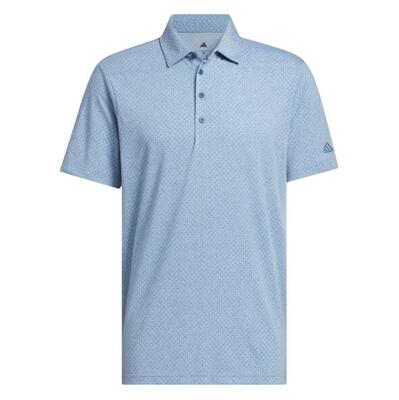 Adidas ultimate+ go-to printed, golfpolo voor heren, blauw