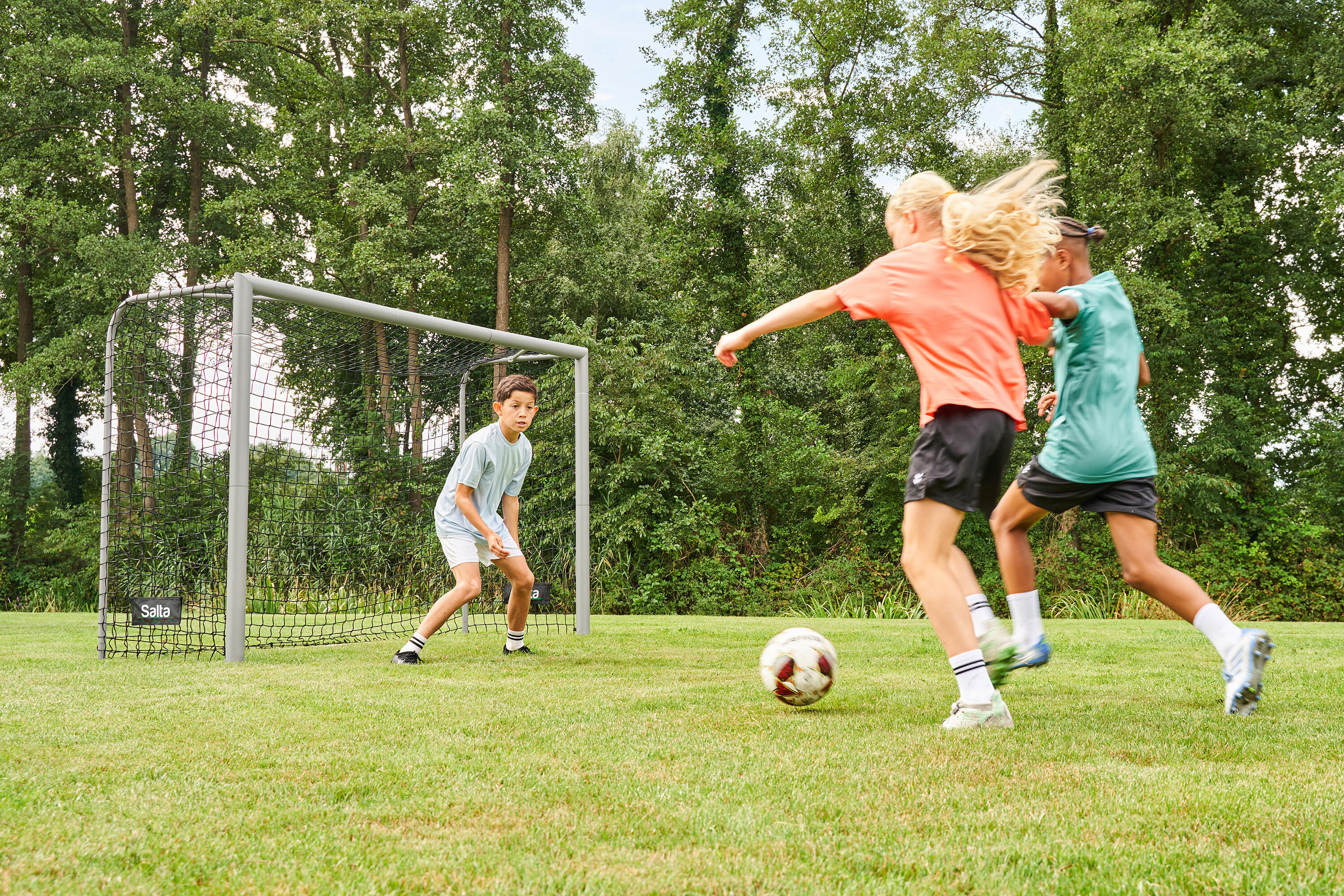 Champion - Voetbaldoel - 240x160x85cm - Platina zilver 3/6