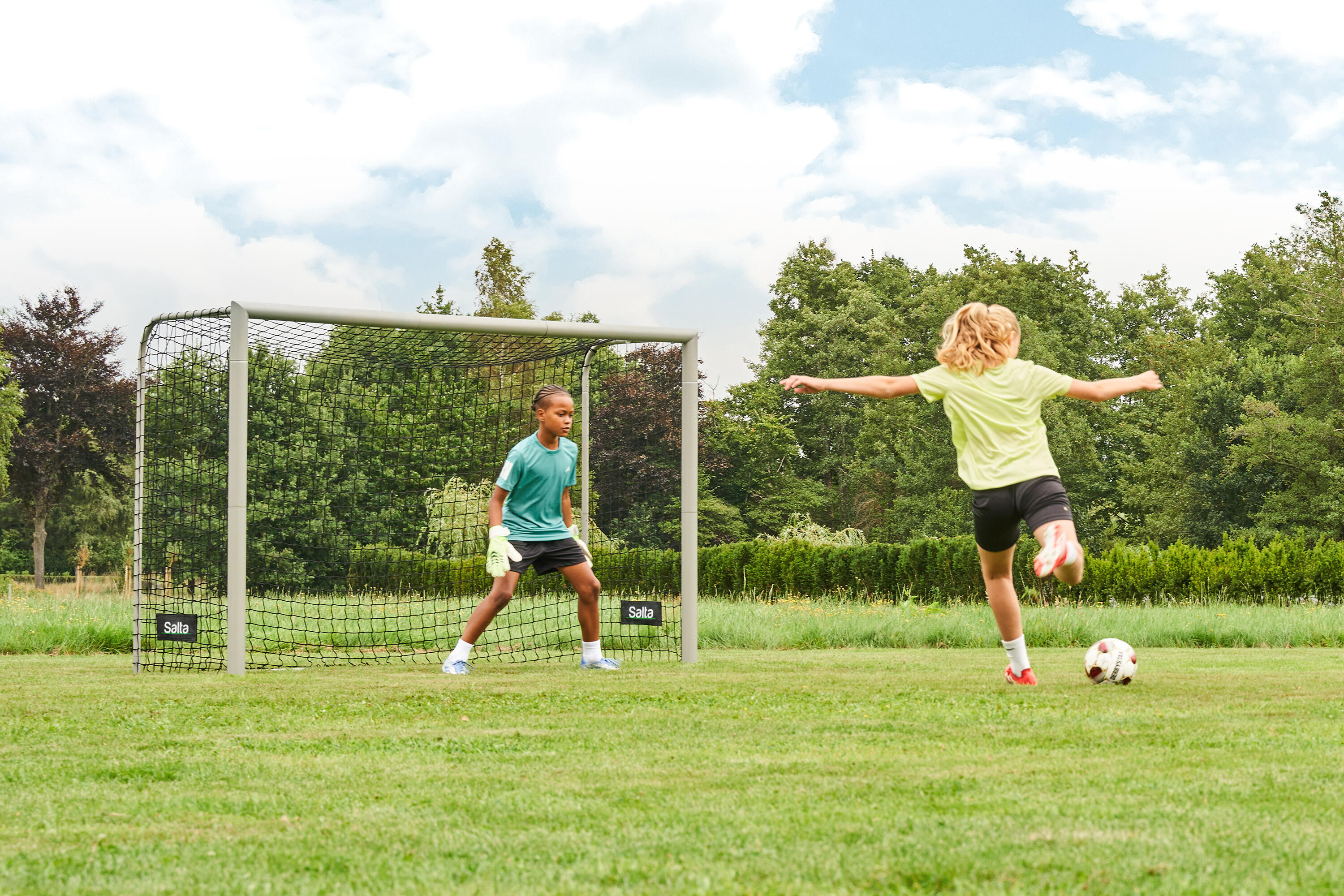 Champion - Voetbaldoel - 240x160x85cm - Platina zilver 2/6