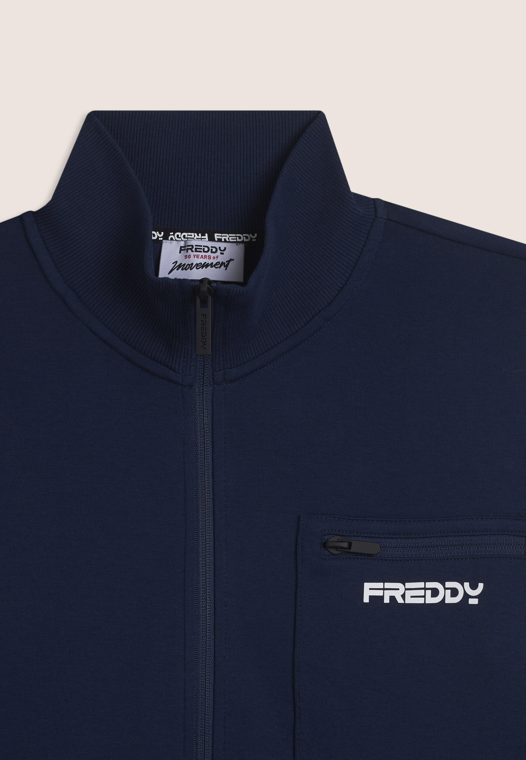 Tuta uomo zip e collo alto in cotone Interlock 3/3