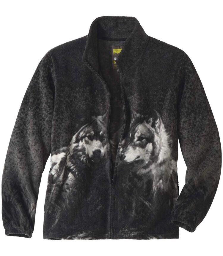 Fleecejacke mit Wolfsmotiv 2/5